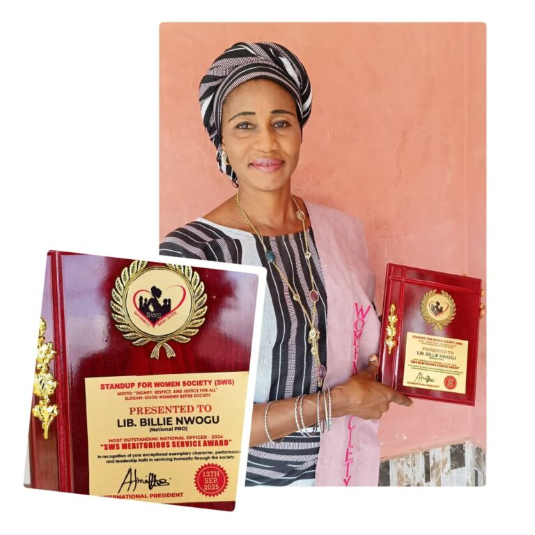 STANDUP FOR WOMEN SOCIETY INTERNATIONAL APPOINTS LIB. BILLIE NWOGU AS SPECIAL ADVISER ON MEDIA AND PUBLICITY